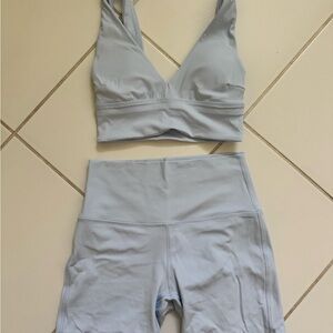 Lululemon Athletica Light Blue Sports Bra Set